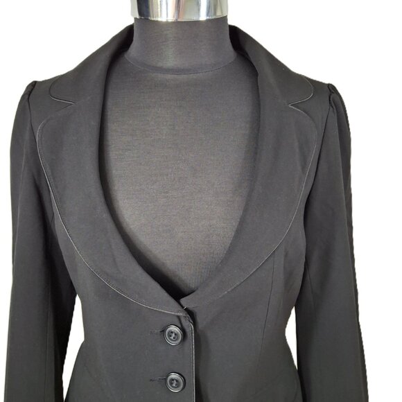 Steampunk Fitted Tailored Short Blazer Suit Jacket Sz 12 Lined Vintage Office - Picture 3 of 16